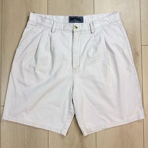 Vintage Tabasco Clothing Men's Shorts 36 Beige Pleated Chino Cotton Casual USA
